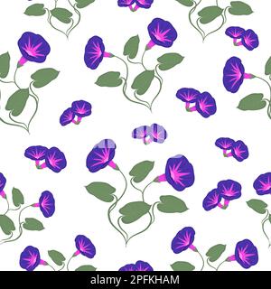 Morning glories, colorful seamless pattern Stock Vector