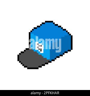 Postman's cap pixel art. 8 bit Postal worker cap Stock Vector