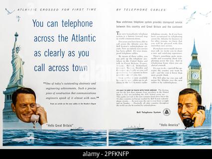 Bell telephone system advert in a Natgeo magazine, november 1956 Stock Photo