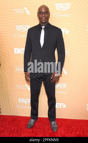 Actor Lance Reddick, best known for his roles on The Wire and the John Wick franchise was found dead at 60 years old on March 17, 2023 at his home in Studio City, Ca.  Lance Reddick at the American Black Film Festival Honors held at the Beverly Hilton Hotel on February 23, 2020 in Beverly Hills, CA. © O'Connor/AFF-USA.com Stock Photo