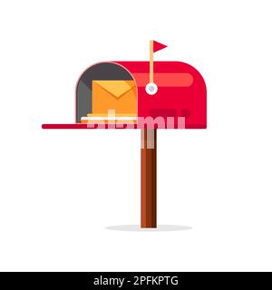 Mail box vector icon. Post mailbox letter illustration. Letterbox flat delivery icon Stock Vector