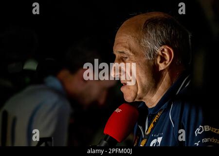 Jeddah, Saudi Arabia, March 17, Franz Tost, from Netherlands competes for AlphaTauri. Practice, round 2 of the 2023 Formula 1 championship. Credit: Michael Potts/Alamy Live News Stock Photo