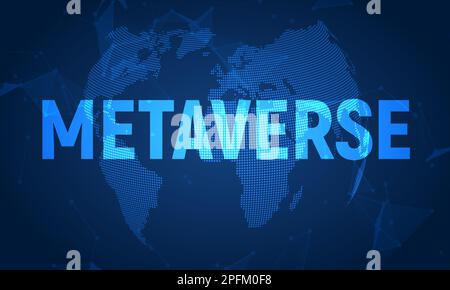 Metaverse background game 3d abstract cyber technology logo. Futuristic neon metaverse background virtual reality. Stock Vector
