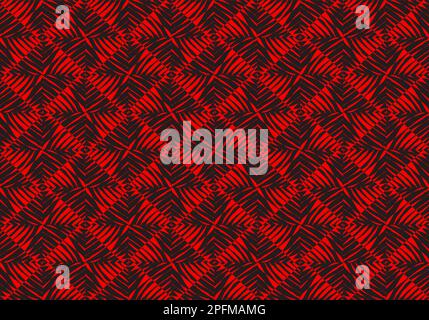 Red and Black Leaf Pattern Mosaic Tiles Design Art for Backgrounds. Seamless Pattern. Mosaic. Geometry. Vector Illustration Graphic Design. Stock Vector