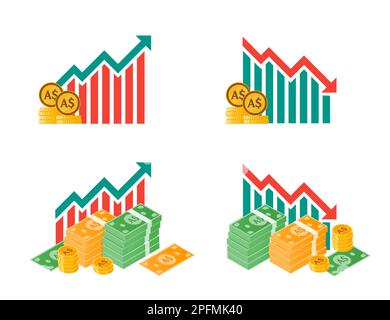 Australian Dollar Money Fluctuation Illustrations Stock Vector
