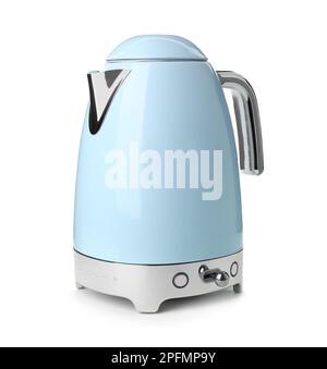 Stylish electrical kettle isolated on white. Household appliance Stock Photo