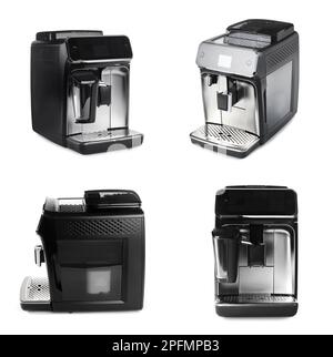 Set modern espresso coffee machines with disposable and ceramic coffee ...