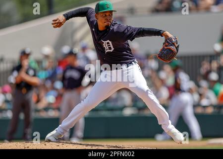 MARCH 16, 2023, Lakeland FL USA; Detroit Tigers center fielder