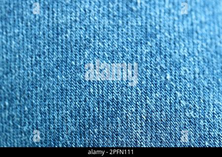 Closeup of Blue Jeans Fabric Texture with Selective Focus Stock Photo