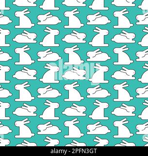 Bunnies couple pattern seamless. Two rabbit background. Vector texture Stock Vector