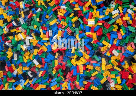 Bunch Lego Pieces At Amsterdam The Netherlands 9-11-2022 Stock Photo