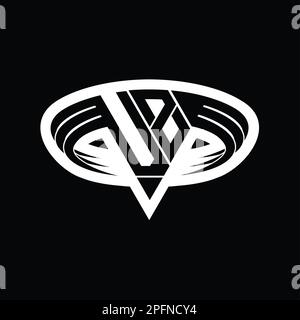 VZ Logo monogram letter with triangle shape slice isolated outline ...