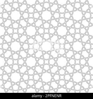 Seamless geometric ornament based on traditional islamic art. Black and white. Great design for fabric,textile,cover,wrapping paper,background. Stock Vector