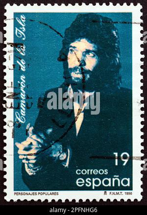 SPAIN - CIRCA 1996: A stamp printed in Spain shows Jose Monge Cruz Camaron de la Isla, circa 1996. Stock Photo