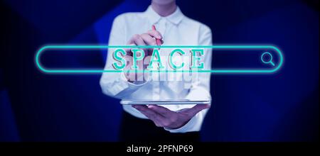 Sign displaying Space. Internet Concept continuous area or expanse which is free available unoccupied Stock Photo