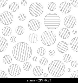 Black And White Circle Stripe Geometric Pattern Stock Vector