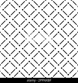 Black And White Geometric Line Dot Diamond Pattern Stock Vector