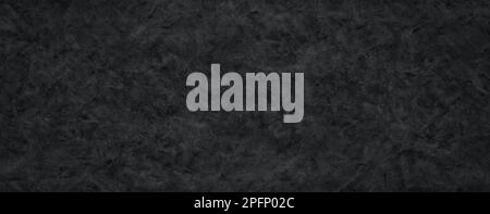 aesthetic black plaster or stucco panoramic background Stock Photo