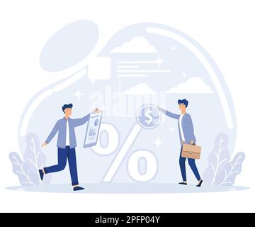 Money distribution concept, individual loan, welfare metaphor, flat vector modern illustration Stock Vector
