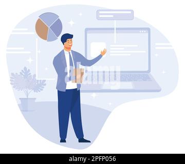 IT education concept, Information technology courses, flat vector modern illustration Stock Vector