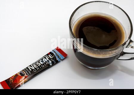 Nescafe original coffee sachet Stock Photo