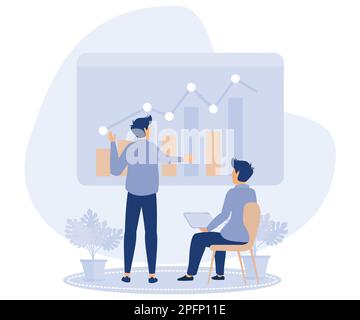 Venture funding concept, economic analyst, investment consulting, flat vector modern illustration Stock Vector