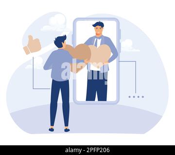 Personal image concept, social role, individual psychology, confidence, flat vector modern illustration Stock Vector