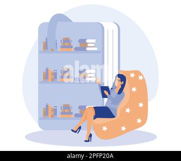 E-learning tools concept, content store access, individual learning plan, flat vector modern illustration Stock Vector