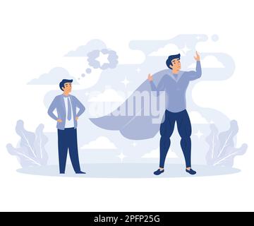 Personal image concept, confidence, positive self-perception, flat vector modern illustration Stock Vector