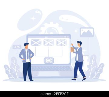 Website page interface concept,new account registration, landing page, flat vector modern illustration Stock Vector