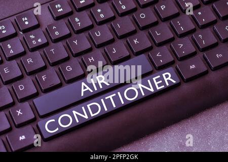 Handwriting text Air Conditioner. Internet Concept apparatus for washing air and controlling its humidity and temperature Stock Photo