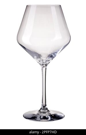 Empty goblet wine glass isolated on white with clipping path Stock Photo