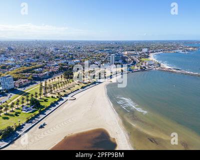 View towards Melbourne from St Kilda in Australia Stock Photo