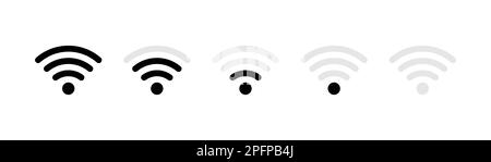 WIFI Icon. rounded corners. black gray white background Stock Vector