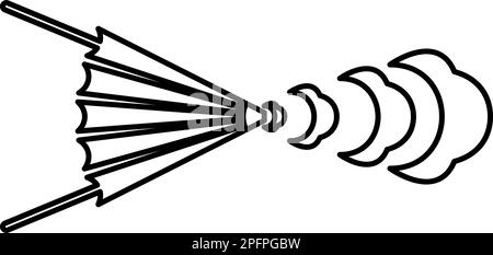 Bellows blacksmith wind vintage contour outline line icon black color vector illustration image thin flat style simple Stock Vector