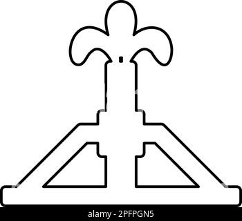 Oil derrick rig gusher contour outline line icon black color vector illustration image thin flat style simple Stock Vector