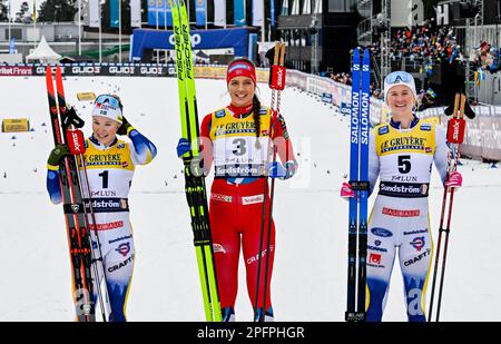 Second-placed Jonna Sundling of Sweden on podium after the women's ...