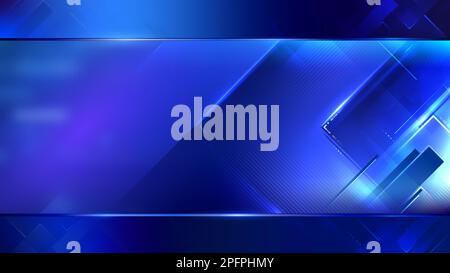 Blue geometric background. Modern vector tech composition. Stock Vector