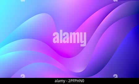 Vibrant wave background. Blue and pink color illustration. Stock Vector