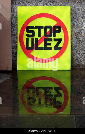 Westminster, London, UK. 18th Mar, 2023. Protesters are marching in Westminster in protest against the planned expansion of the Ultra Low Emission Zone (ULEZ) throughout all London boroughs from 29 August 2023. They believe that it is a tax on the poorer drivers with older cars Stock Photo