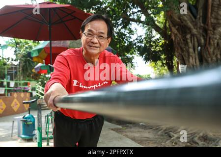 Interview with So Chi-keung; who recovers from SARS-CoV, at Bishop Hill, Shek Kip Mei.  19FEB23 SCMP /K. Y. Cheng Stock Photo