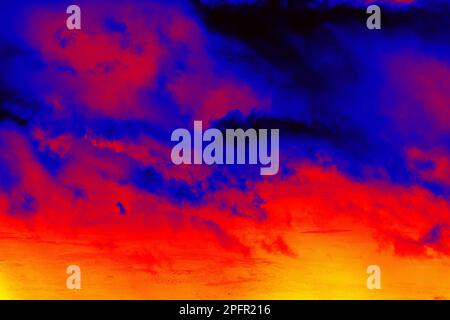 Colored clouds. Illustration of thermal image Stock Photo