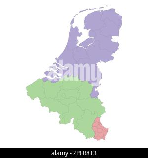 Benelux States Belgium, Netherlands And Luxembourg Pink Highlighted In ...