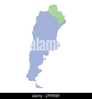 High quality political map of Argentina and Uruguay with borders of the ...