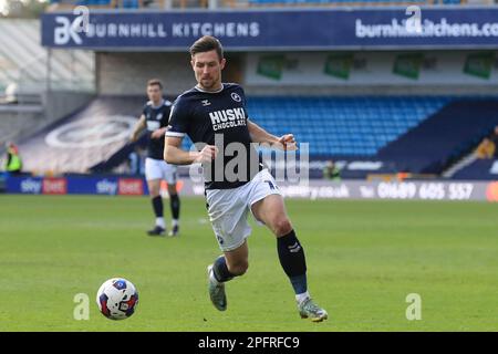 London, UK. 18th Mar, 2023. Ryan Leonard of Millwall in action during the EFL Sky Bet Championship match between Millwall and Huddersfield Town at The Den, London, England on 18 March 2023. Photo by Carlton Myrie. Editorial use only, license required for commercial use. No use in betting, games or a single club/league/player publications. Credit: UK Sports Pics Ltd/Alamy Live News Stock Photo