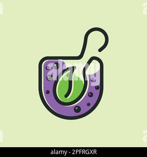 Ayurveda lab organic laboratory Green Leaf Natural Spoon Coffee Mug Logo Stock Vector