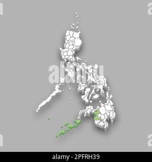 3d isometric map of Bangsamoro is a region of Philippines, vector ...