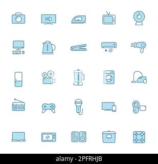 Home Appliances And Kitchen Blue 5 Icon Pack Including music. loud ...