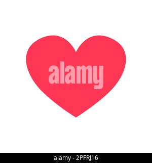Red heart icon on white background love logo heart illustration. Stock Vector