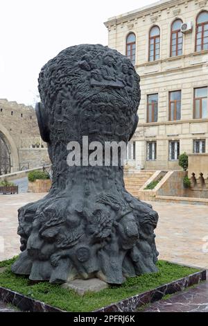 Aliaga Vahid monument in the ancient Old City district of Baku Stock Photo